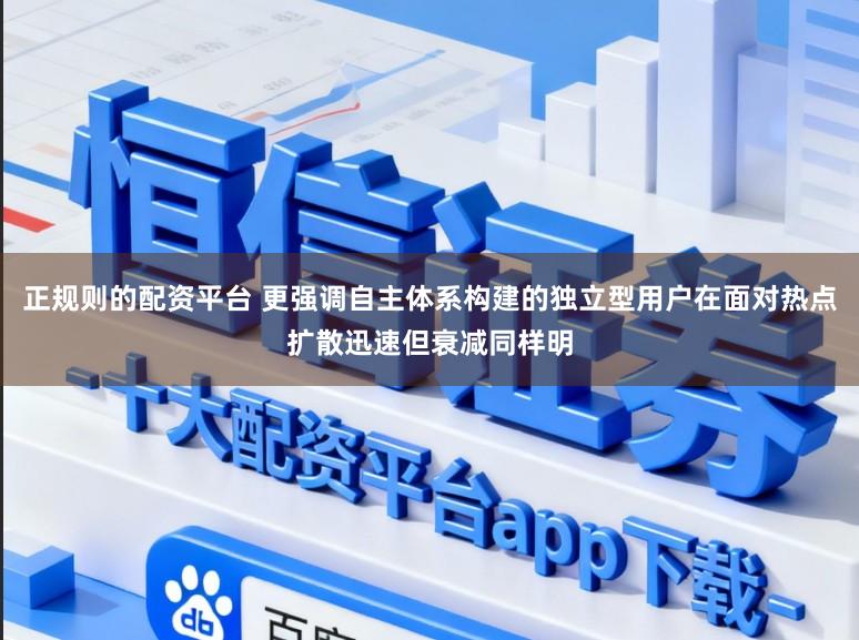 正规则的配资平台 更强调自主体系构建的独立型用户在面对热点扩散迅速但衰减同样明